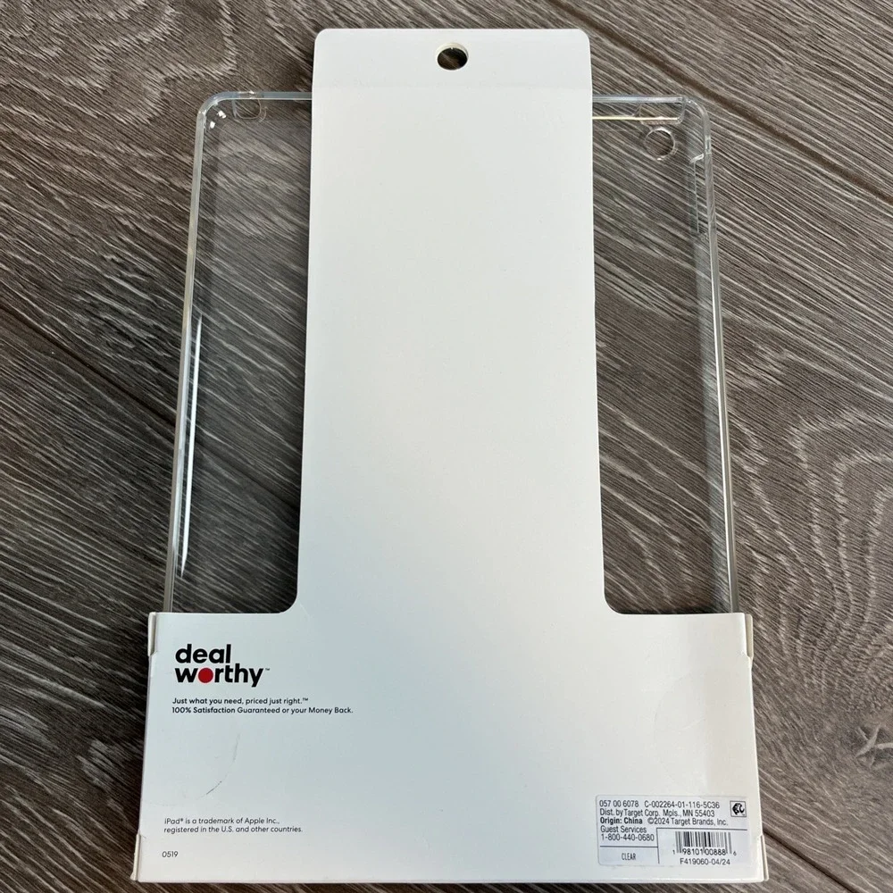 Deal Worthy Apple iPad 9th Gen 10.2 inch Clear Basic‎ Tablet Case New